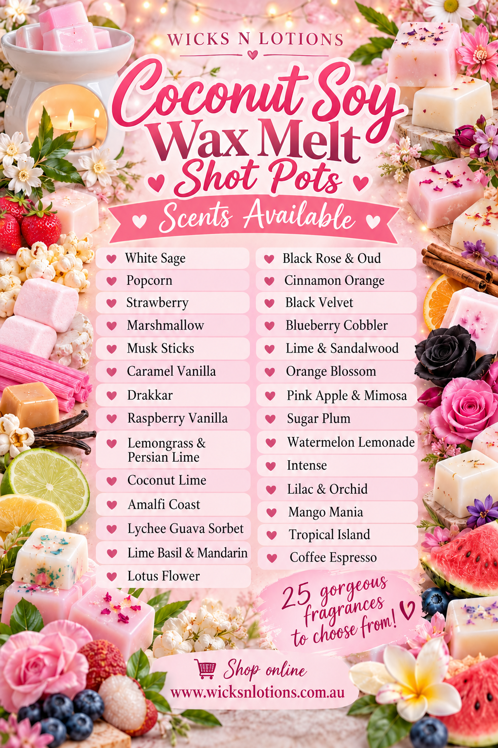 Coconut Soy Wax Melt Shots x10