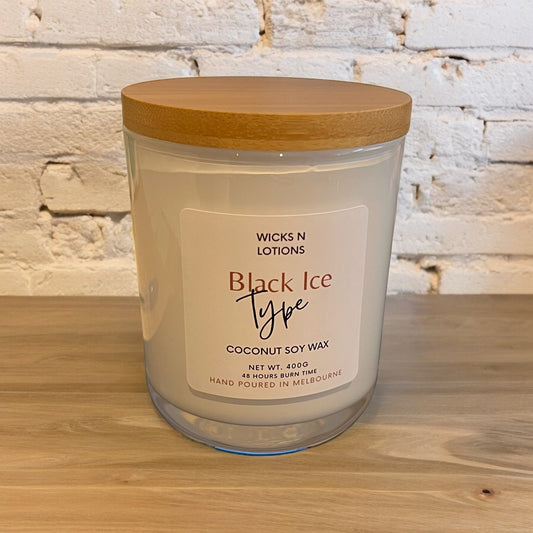 Black Ice Type Large Soy Candle- Limited Edition