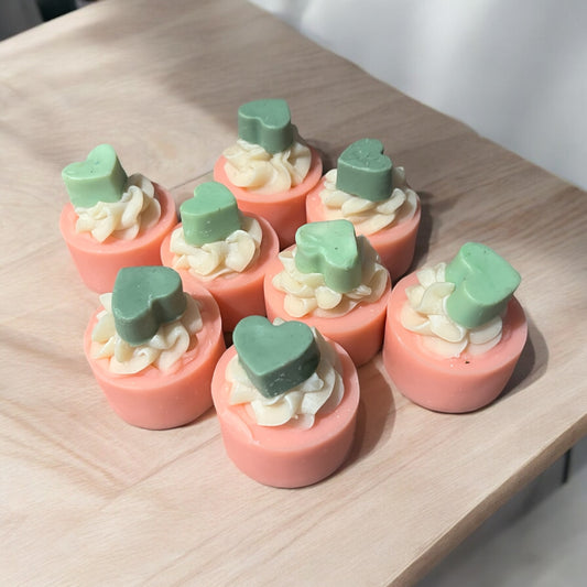 Floral Heart Cupcake Soaps x8