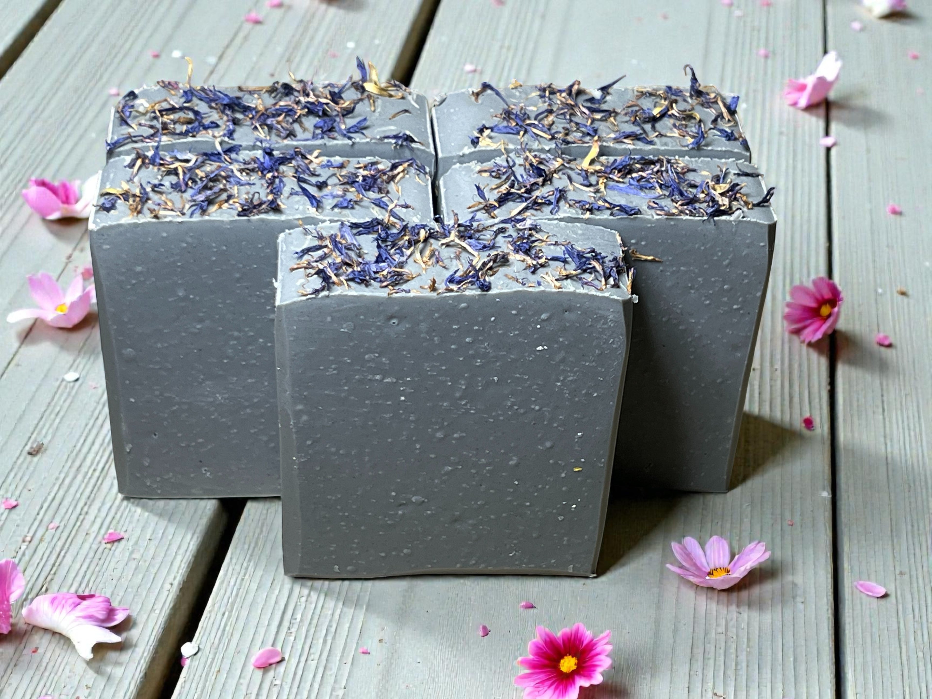 Charcoal Floral Soap Loaf