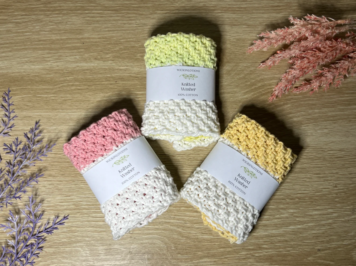 Hand Knitted Cotton Washer