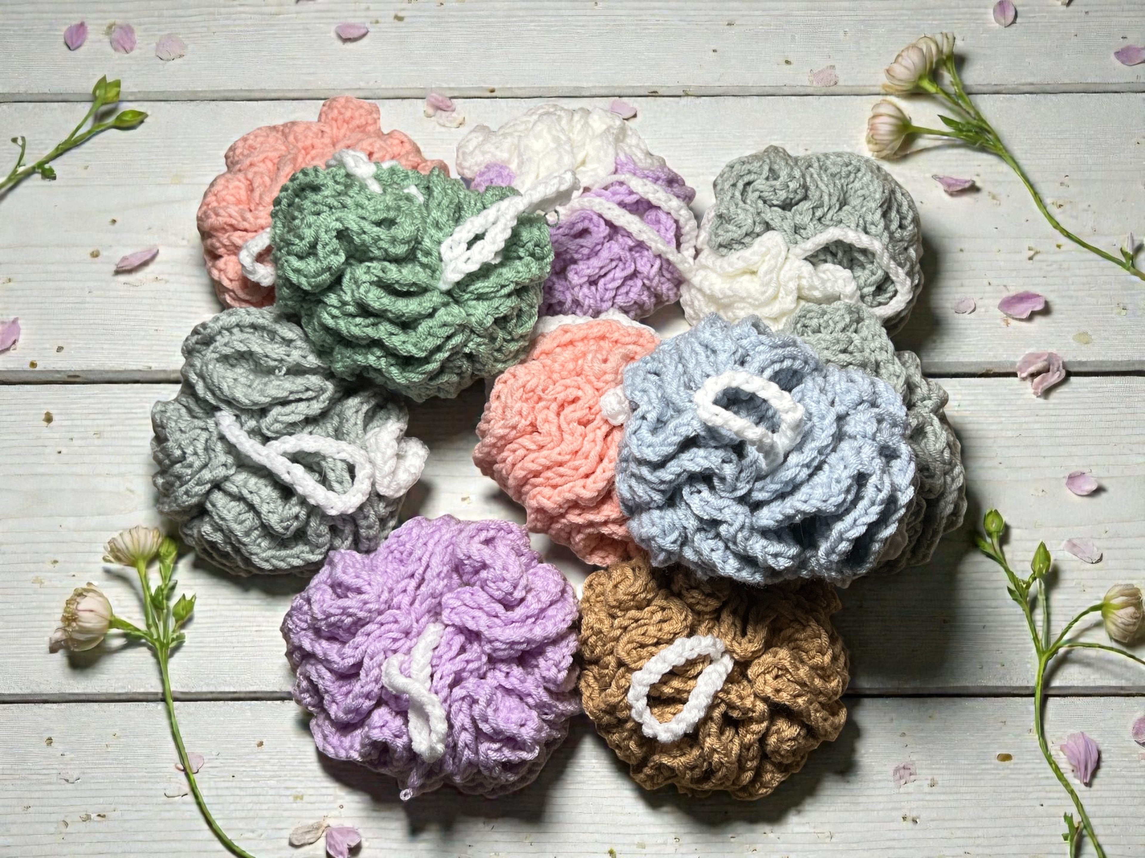 Crocheted Shower Loofah x10