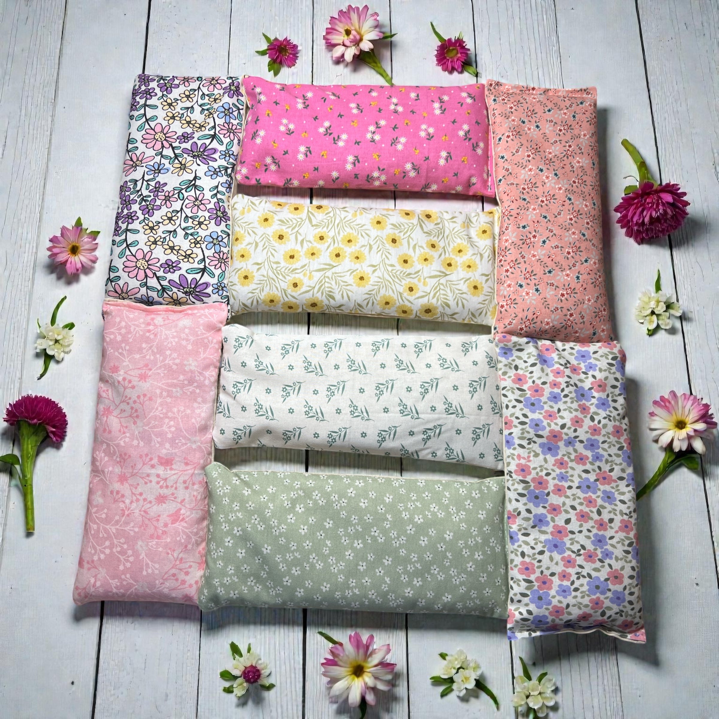 Mixed Eye Pillows Wheat Heat/ Cold Bags x10