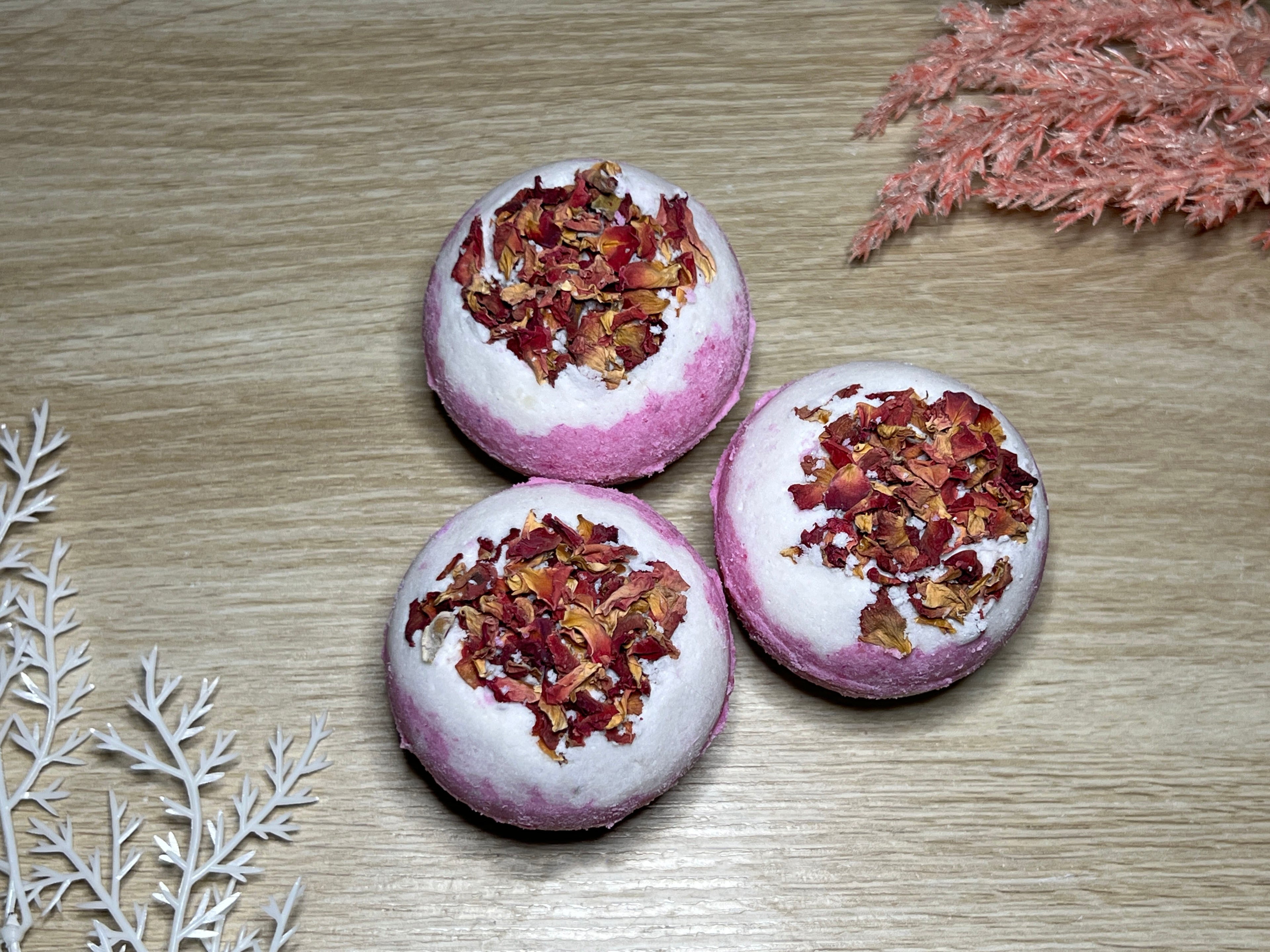 Peony Rose Botanical Bath Bombs x10