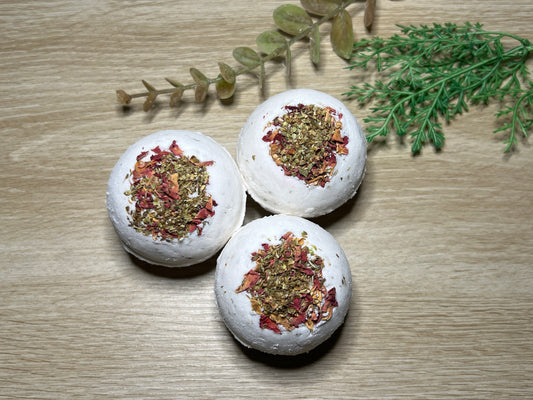 Raspberry & Sage Botanical Bath Bombs x10