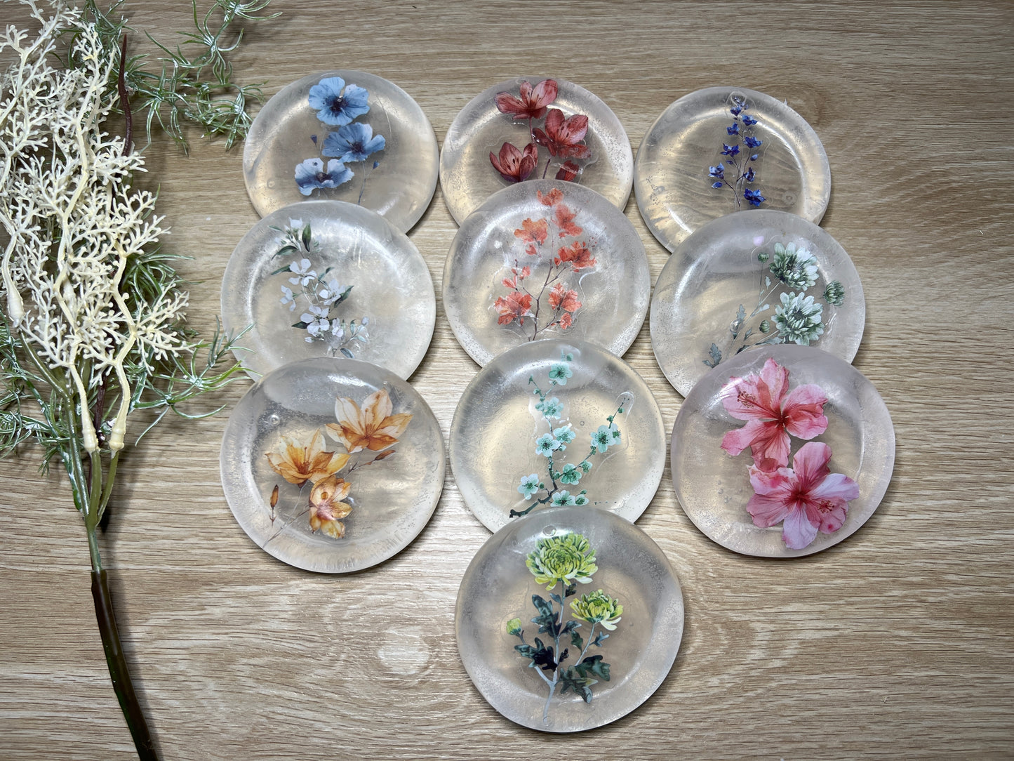Clear Floral Soaps x10