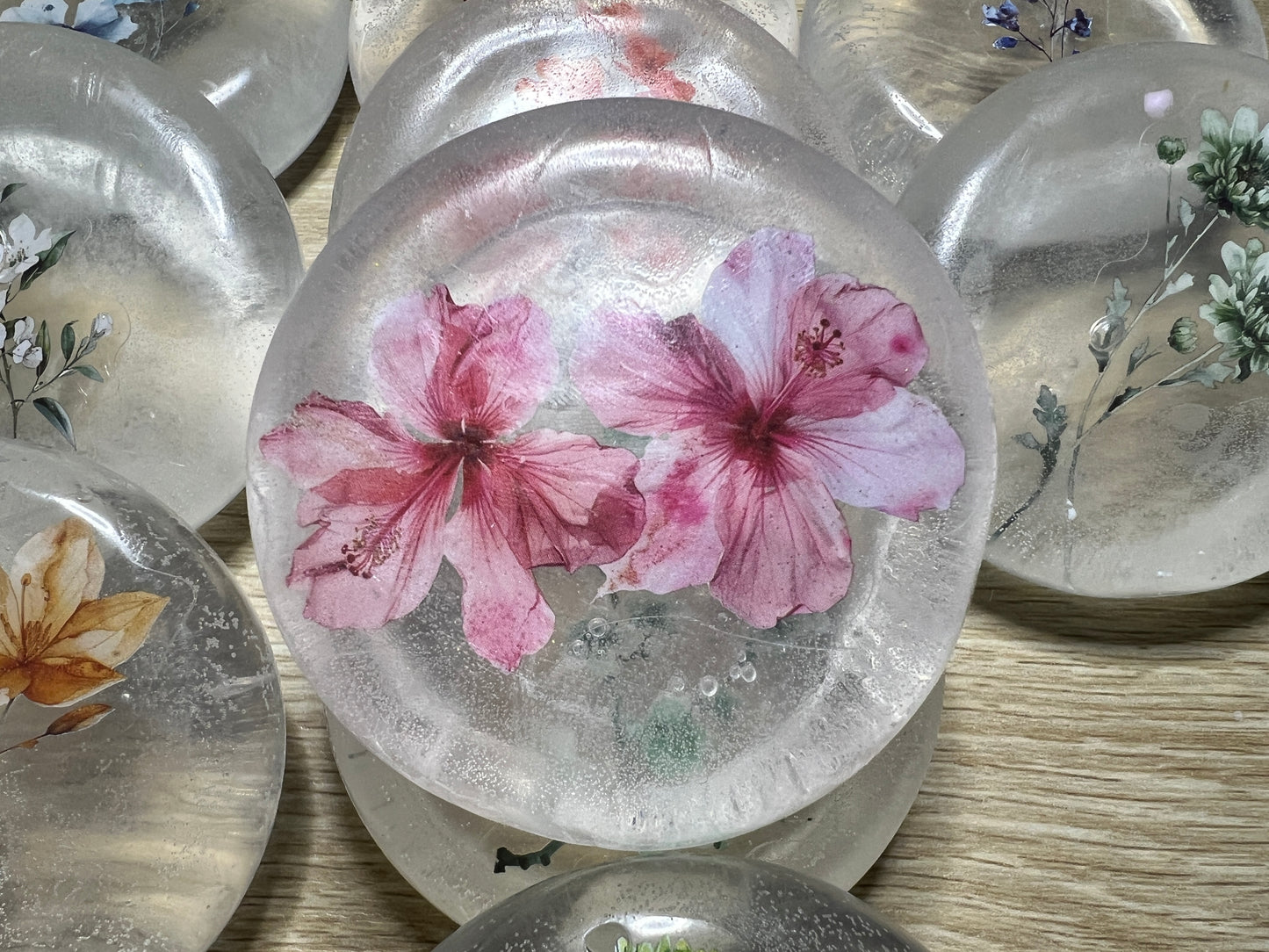 Clear Floral Soaps x10