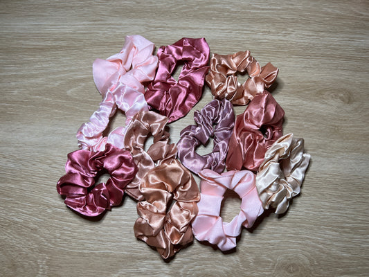 Satin Hair Scrunchies x10