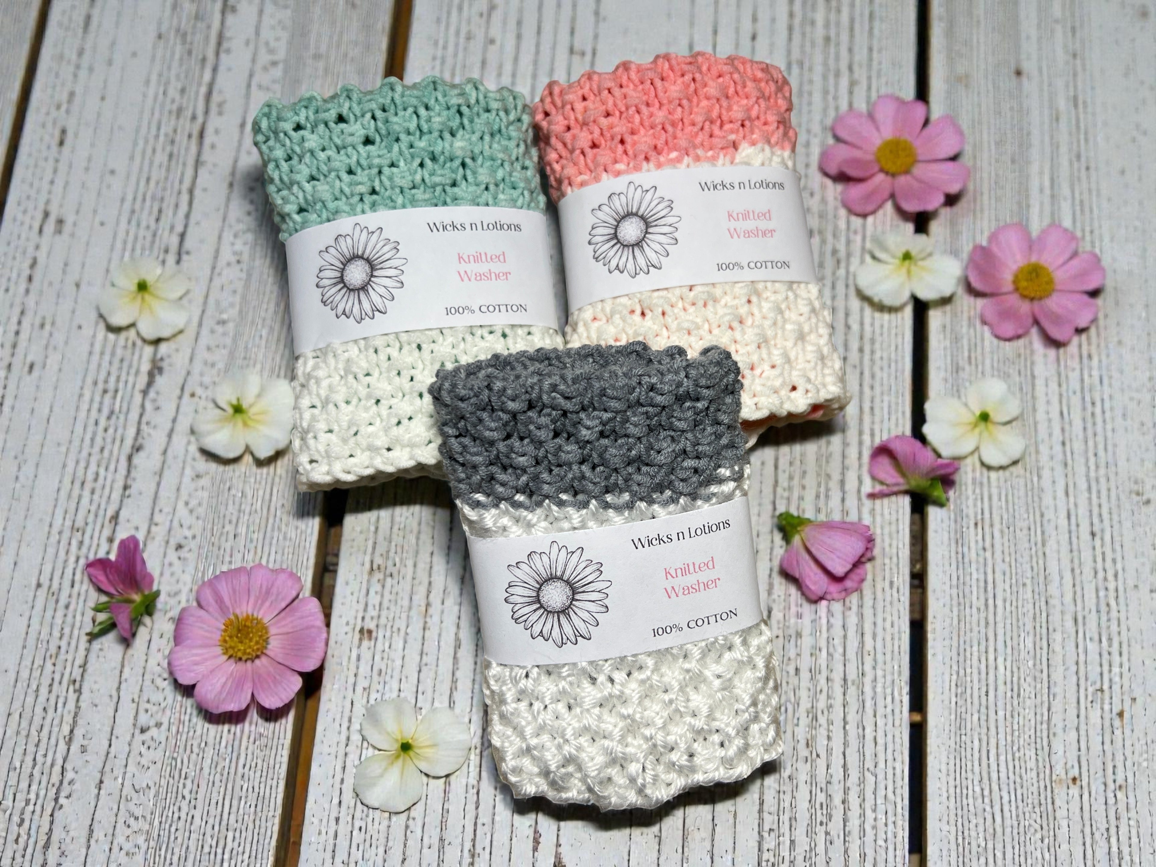 Hand Knitted Cotton Washer