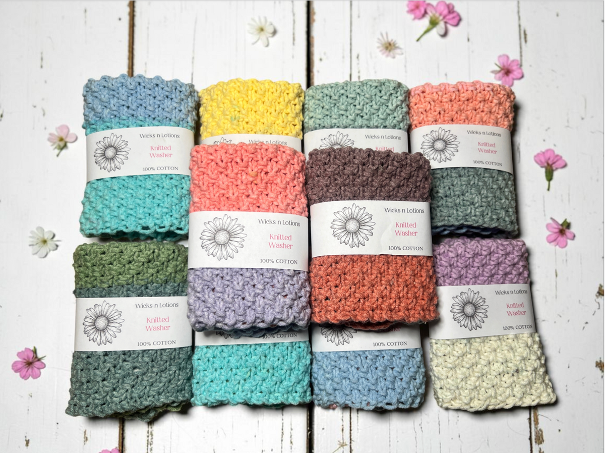 Knitted Cotton Washers x10
