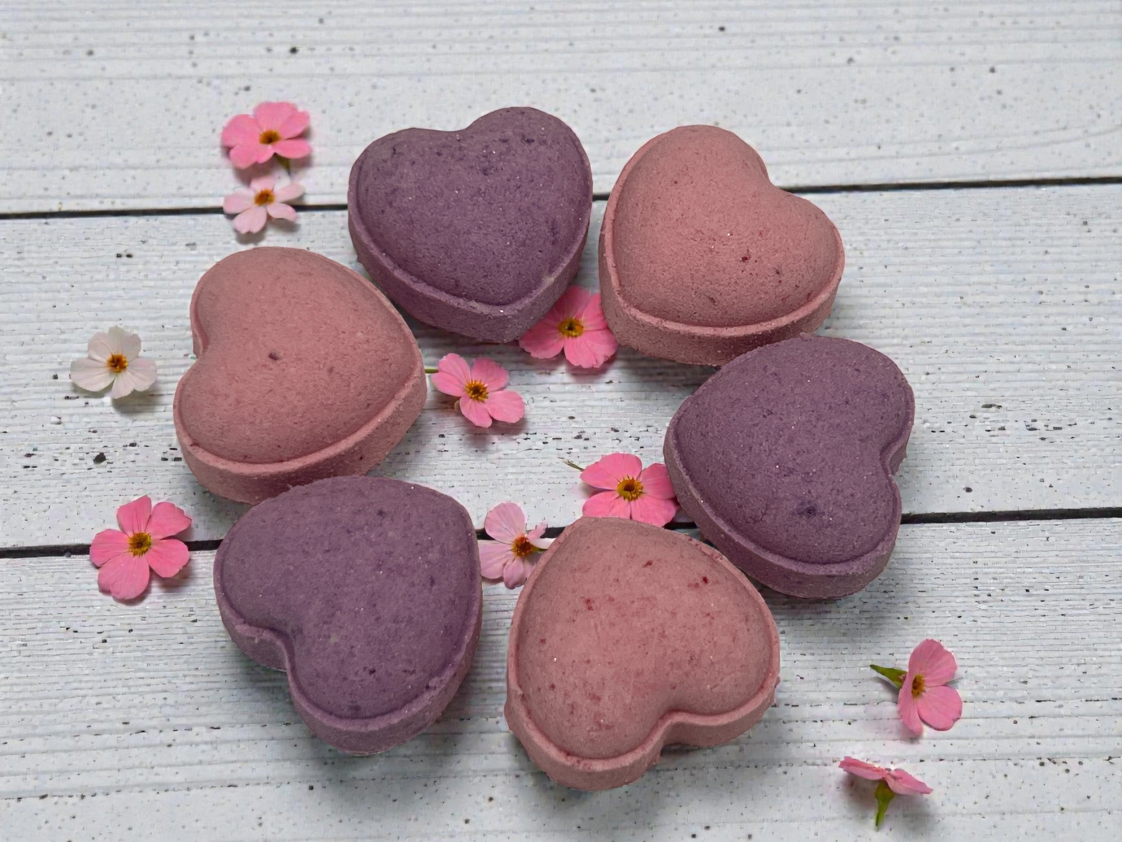 Mini Berry Heart Bath Bombs x10