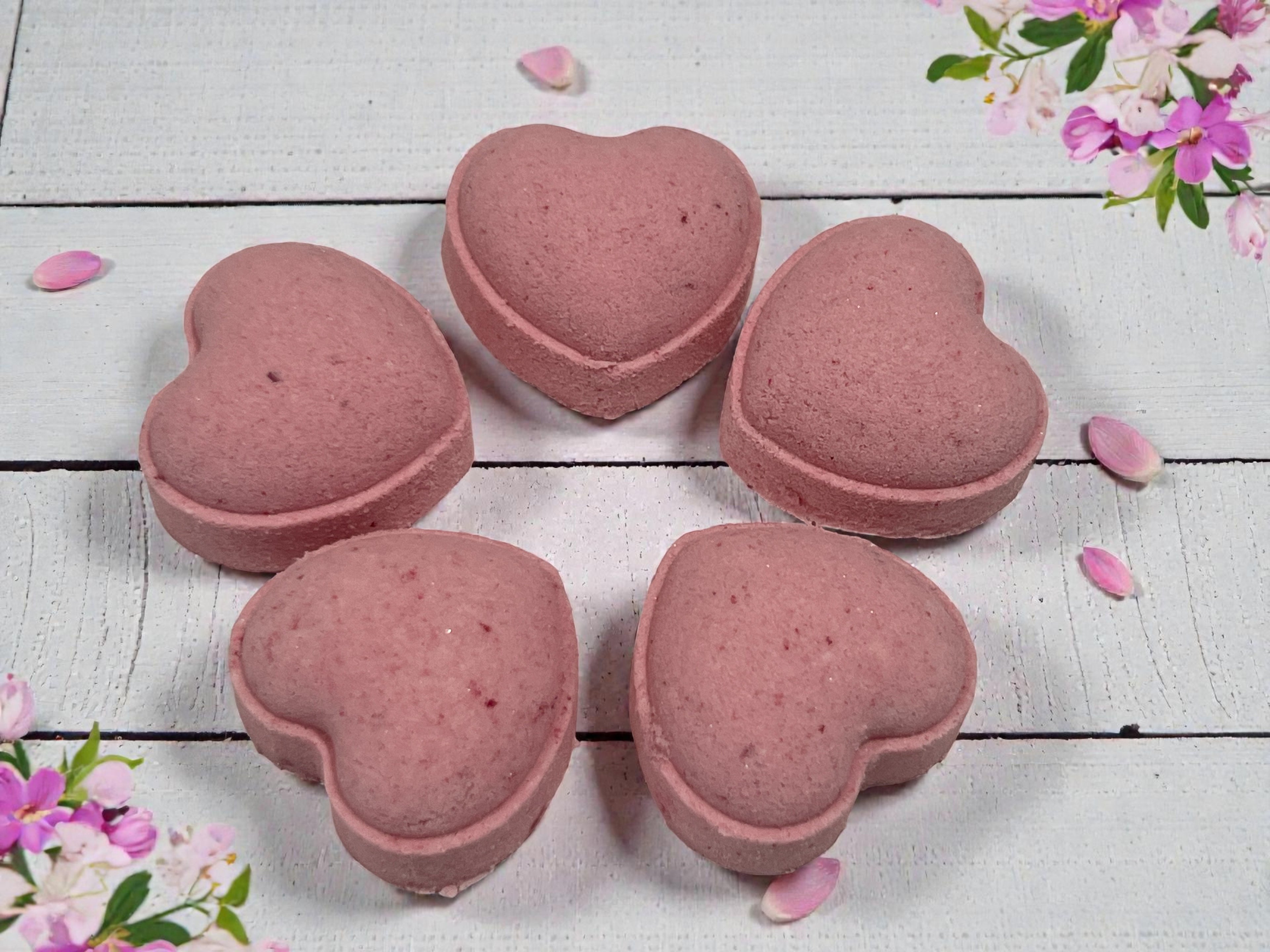 Mini Berry Heart Bath Bombs x10