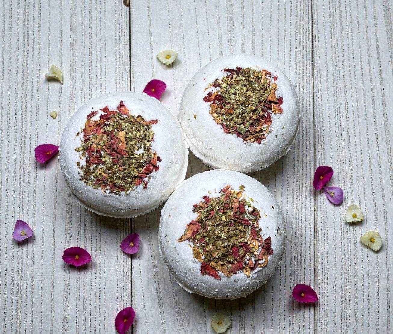 Raspberry & Sage Botanical Bath Bombs x10