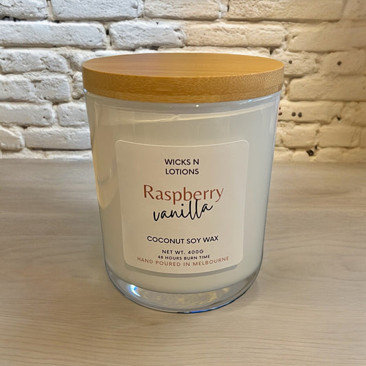 Raspberry Vanilla Large Soy Candle