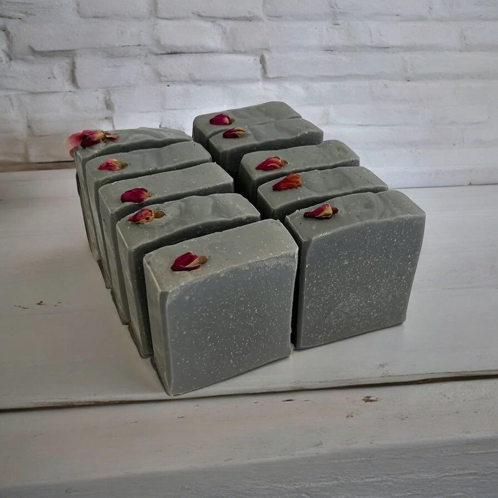 Charcoal Rose Vegan Soap Loaf