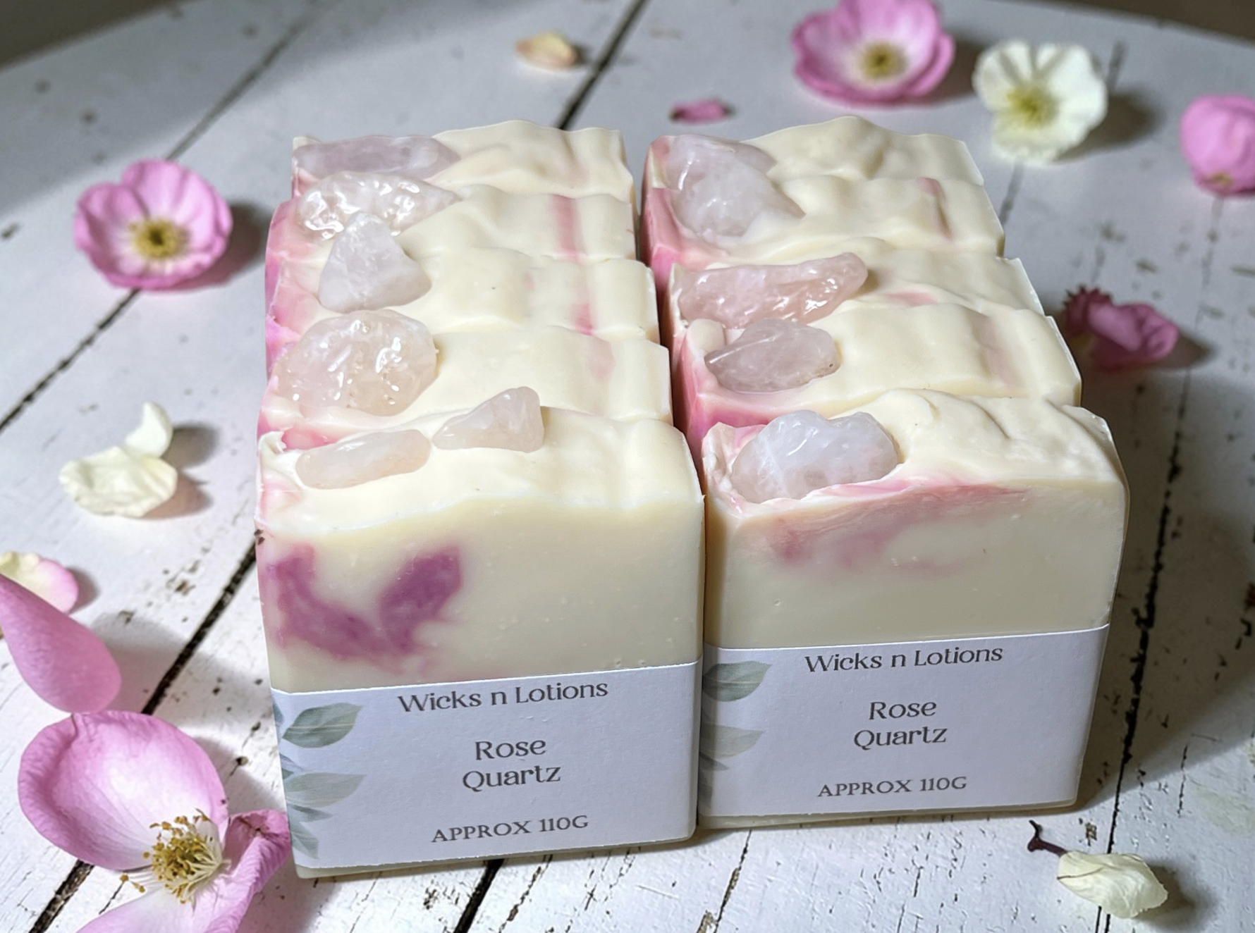 Rose Quartz Vegan Soap With Crystals