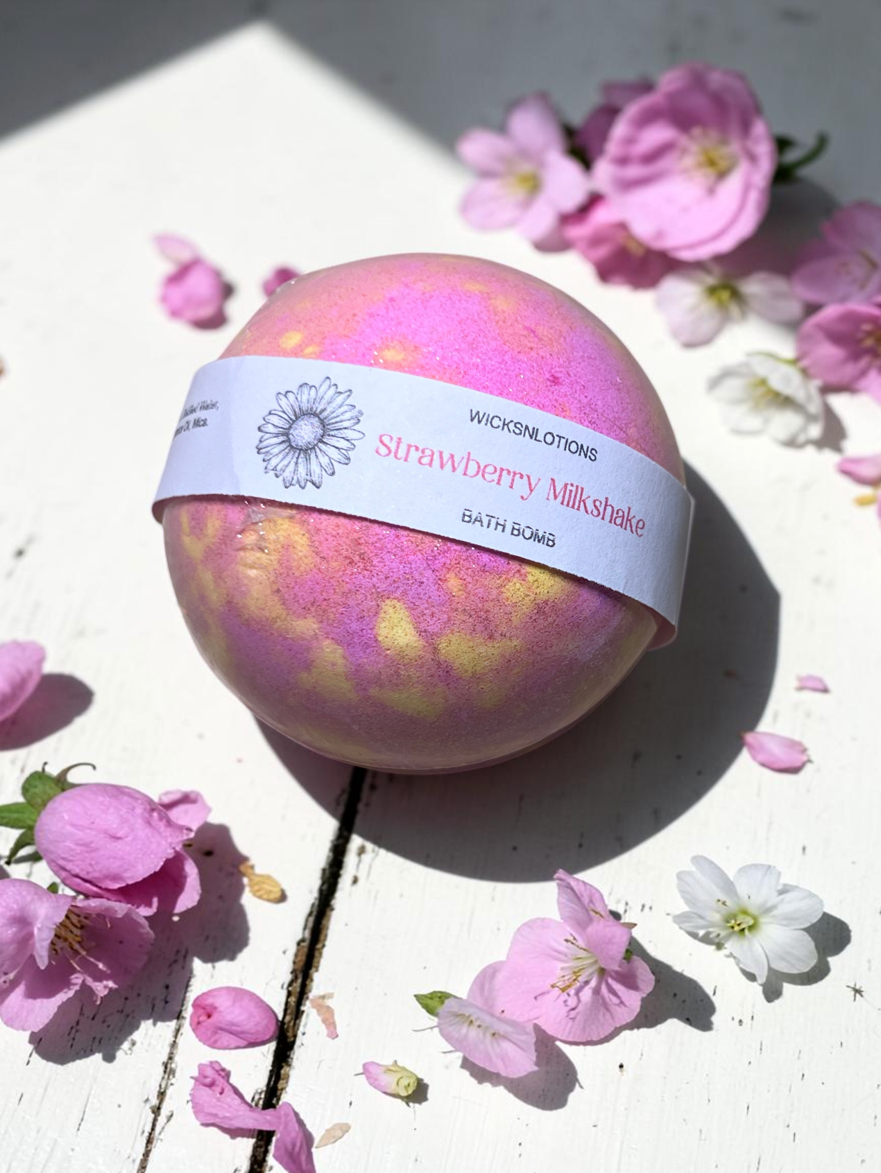 Large Strawberry Milkshake Bath Bomb