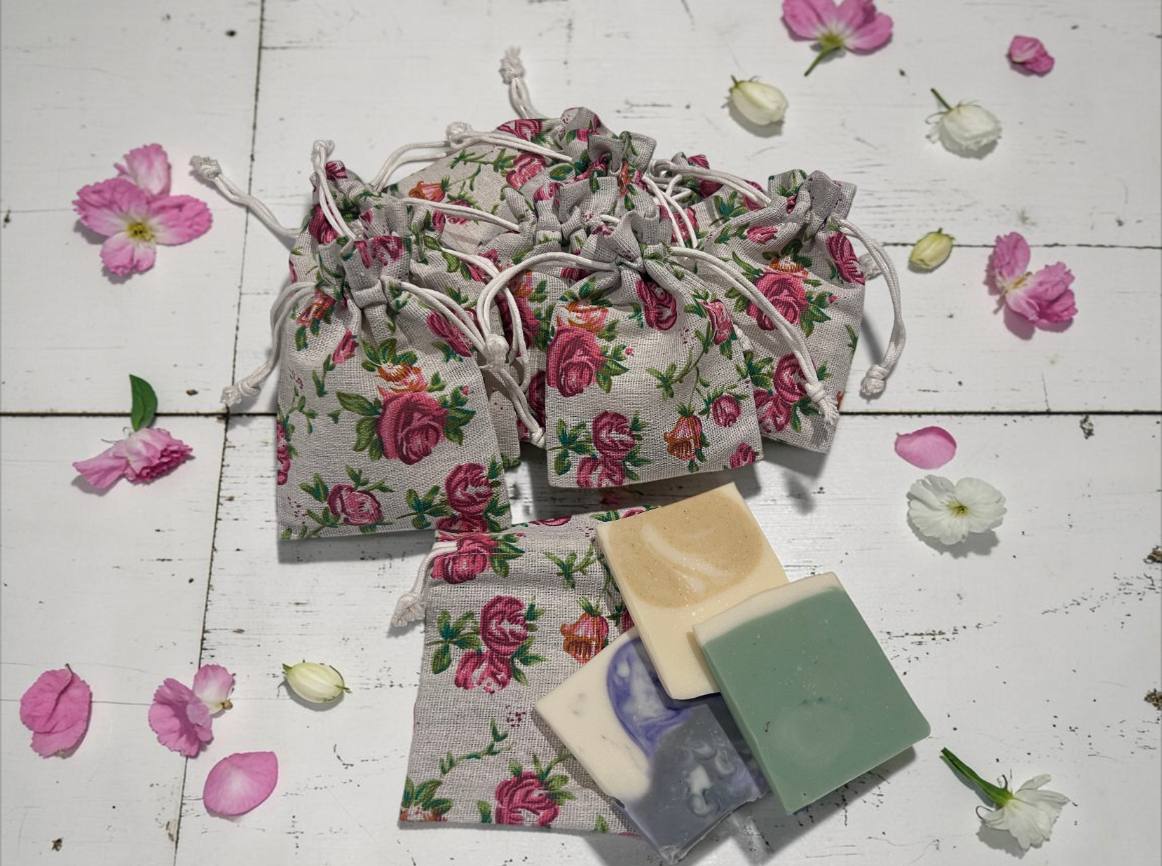 Soap Samples with Rose Bags x10