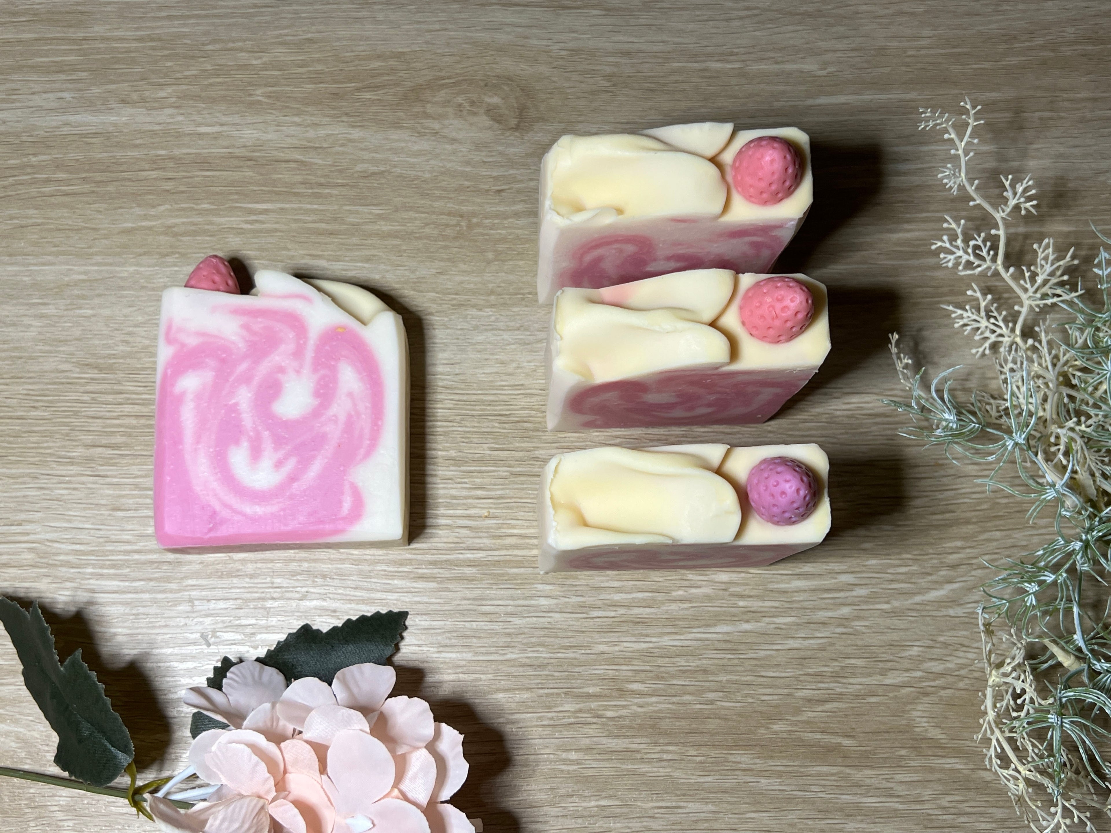 Strawberries & Cream Vegan Soap Loaf